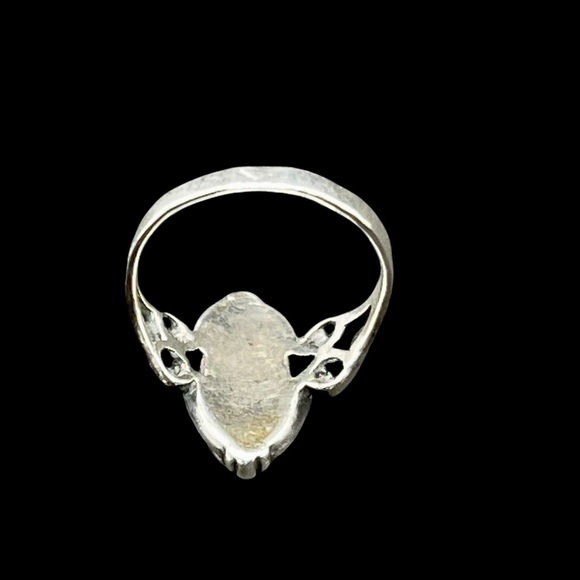 Vintage sterling and white agate ring - Picture 4 of 5